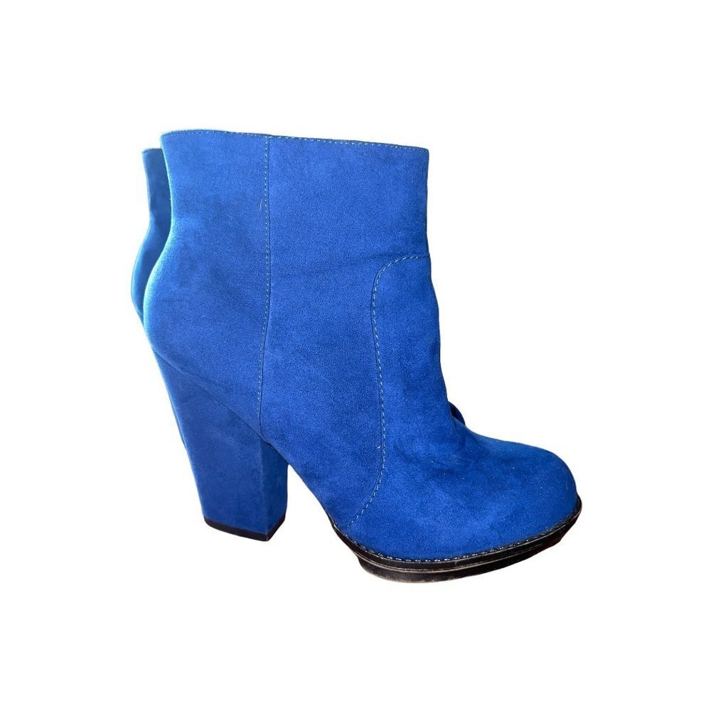 Trafaluc Blue Suede Booties — Size: 39 (US 8)